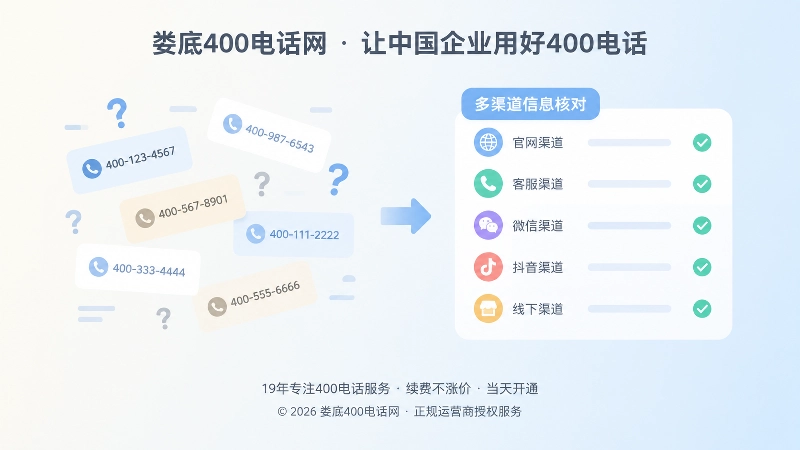 抽象场景式插画，左侧分散旧号码，右侧整齐勾选清单，表现多渠道核对。